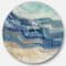 Designart - Coast Blue Sea Waves Watercolour - Traditional Metal Circle Wall Art